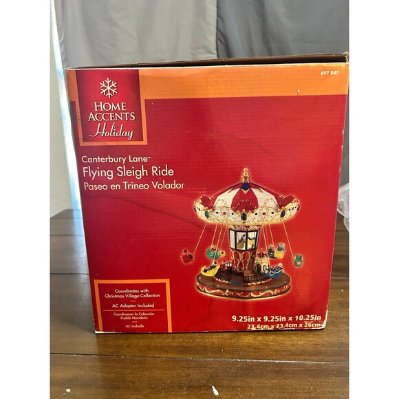 Vintage Home Accents Canterbury Lane Flying Sleigh Ride Christmas Village Piece - Picture 9 of 11